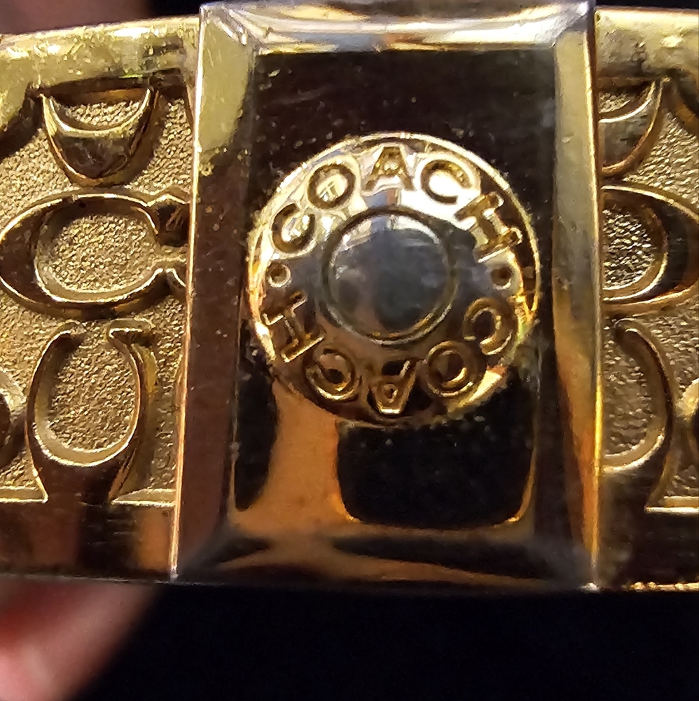 COACH Bangle Bracelet, GOLD TONE, Signature C Embossed - Picture 11 of 16